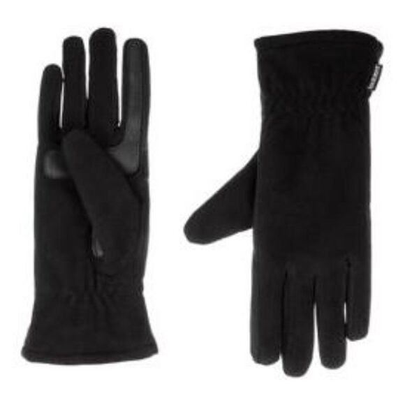 Isotoner Women's Black Stretch Fleece Winter Smart Touch Gloves - Picture 2 of 11